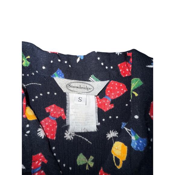 Stonebridge Vtg Fashion Shirt 90s Floral Statement Top Button Up Blouse Small - Picture 3 of 6